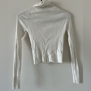 Zara White Long Sleeve Turtleneck in Small